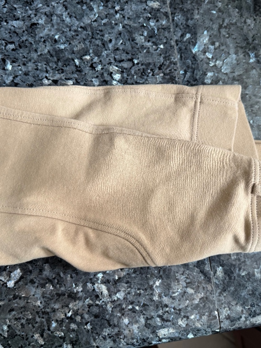 Horze Pull On Riding Pants/Breeches  Patches Stirrups Tan Unisex Extra Large Kid